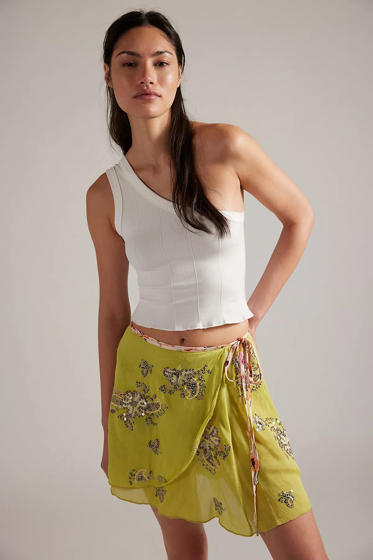Front and Center Mini Slip Skirt