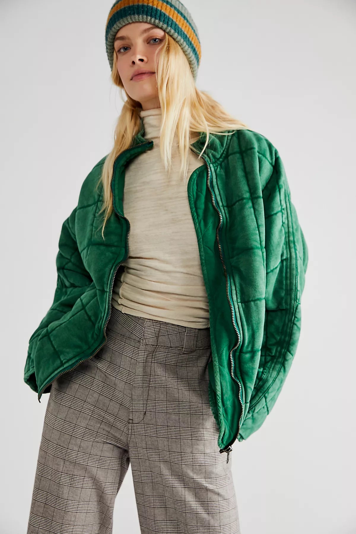 Dolman Quilted Knit Jacket