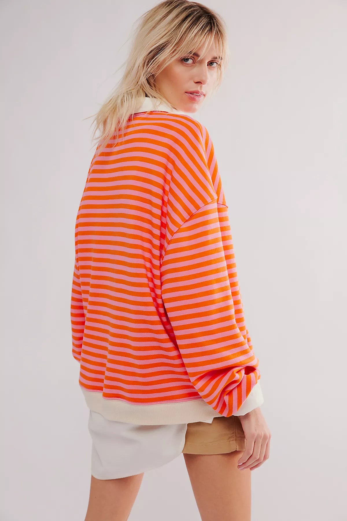 We The Free Classic Striped Oversized Crewneck