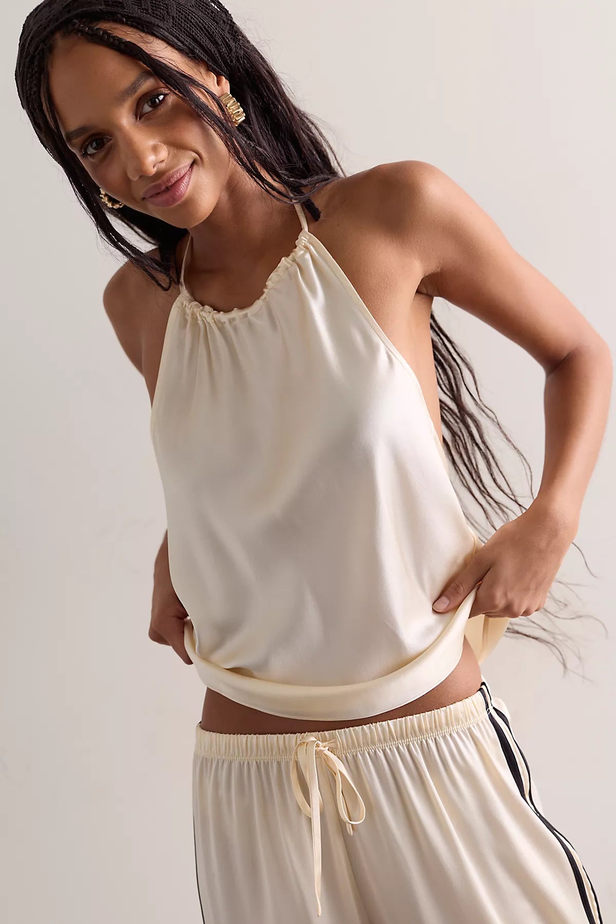 DONNI. The Silk Halter Top