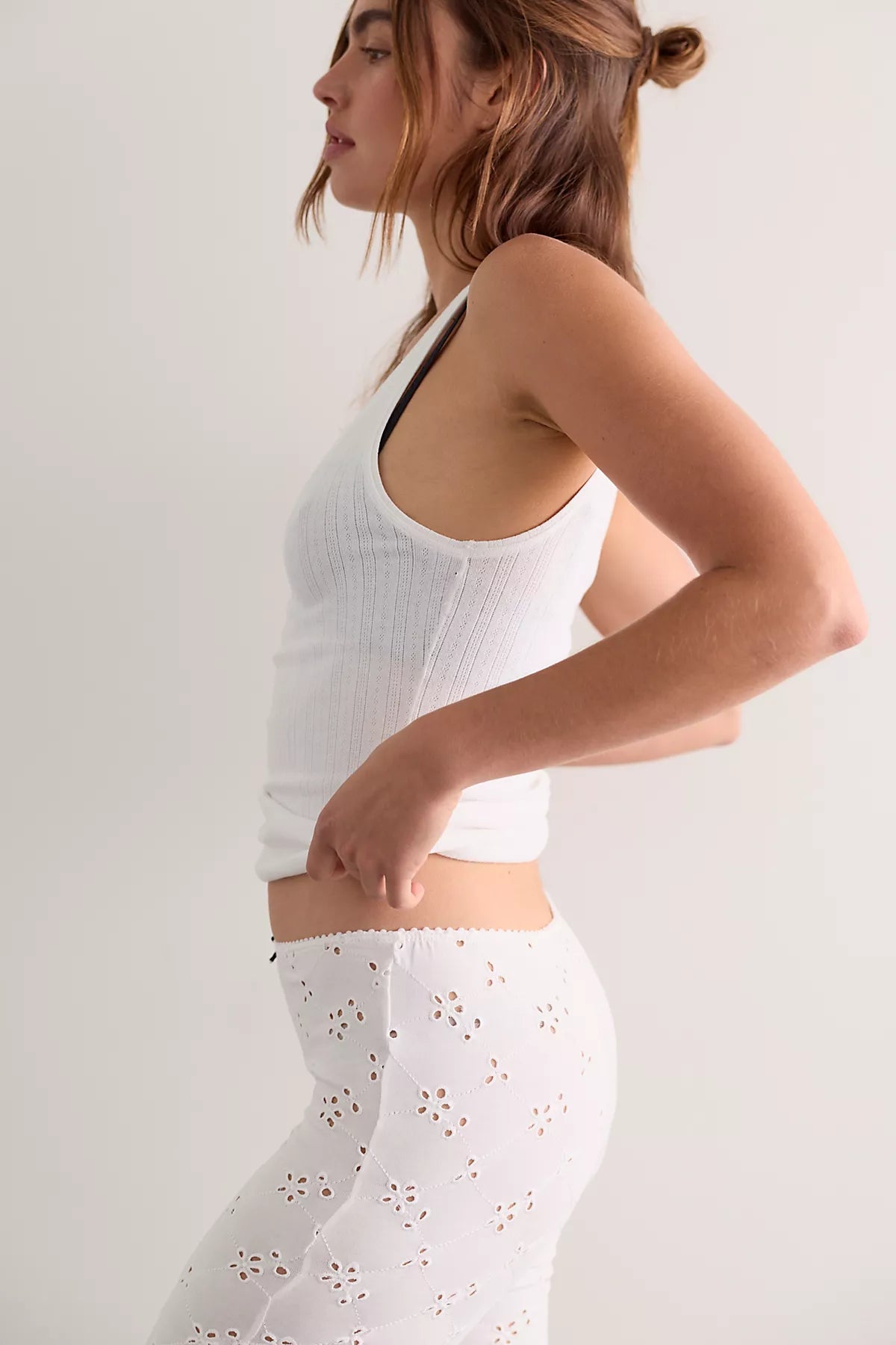 Fresh In Love Pointelle Scoop Neck Tank