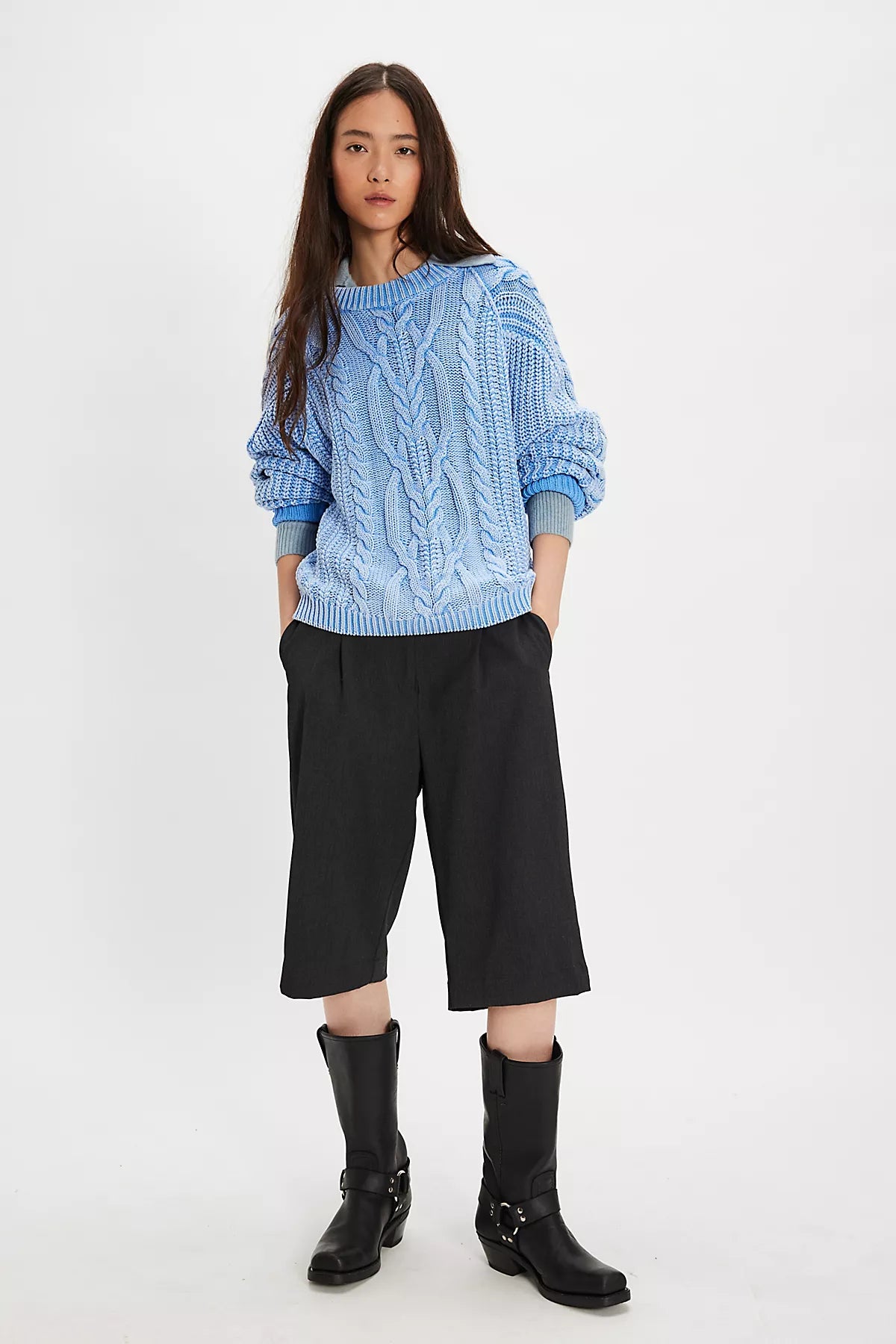 Frankie Cable Knit Cotton Sweater
