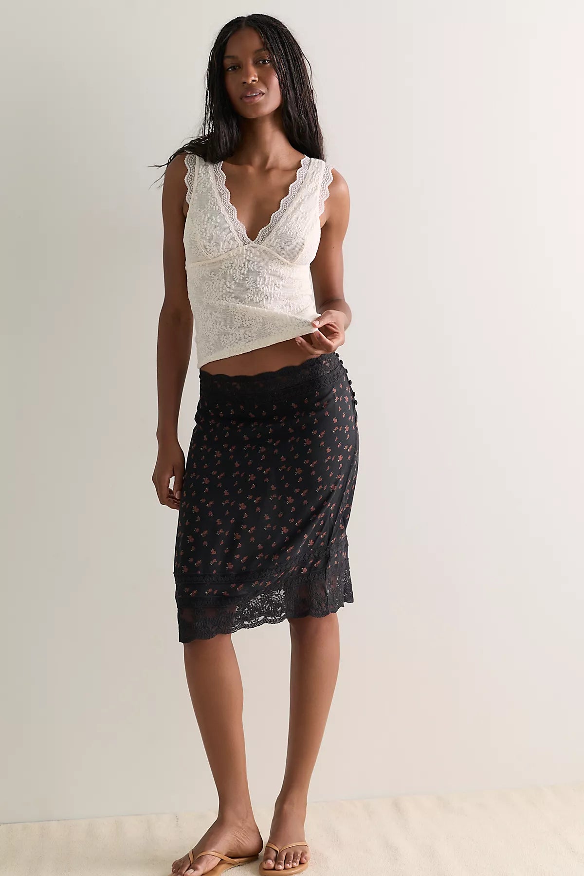 Good Company Printed Midi Slip Skirt