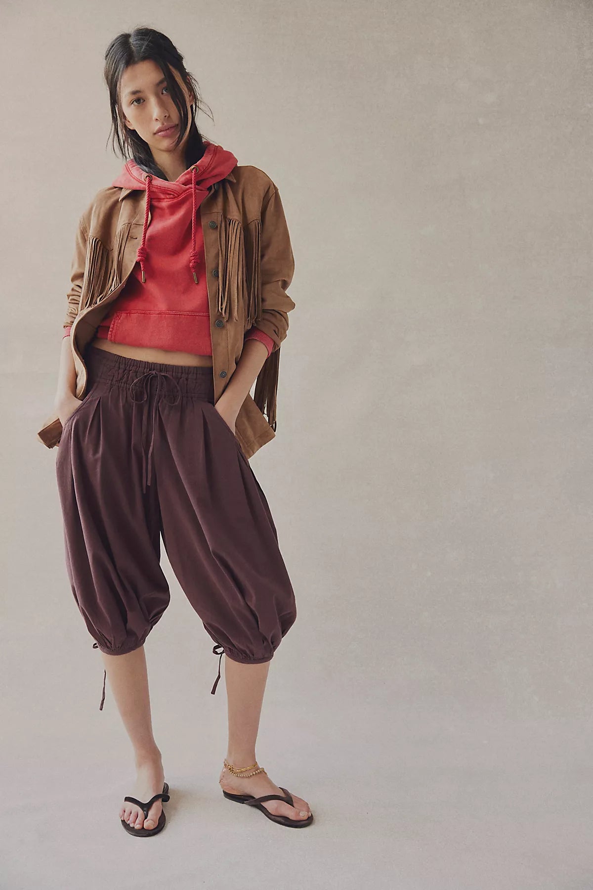 Calle Balloon Crop Pull-On Pants
