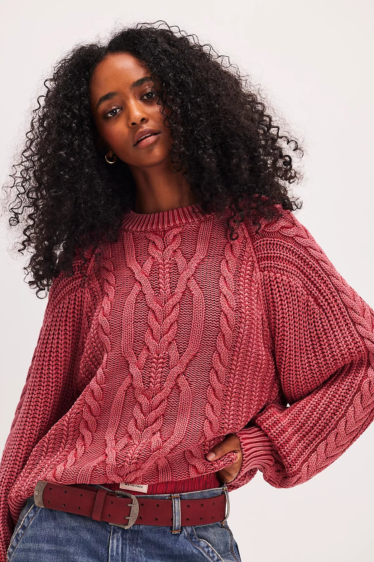 Frankie Cable Knit Cotton Sweater