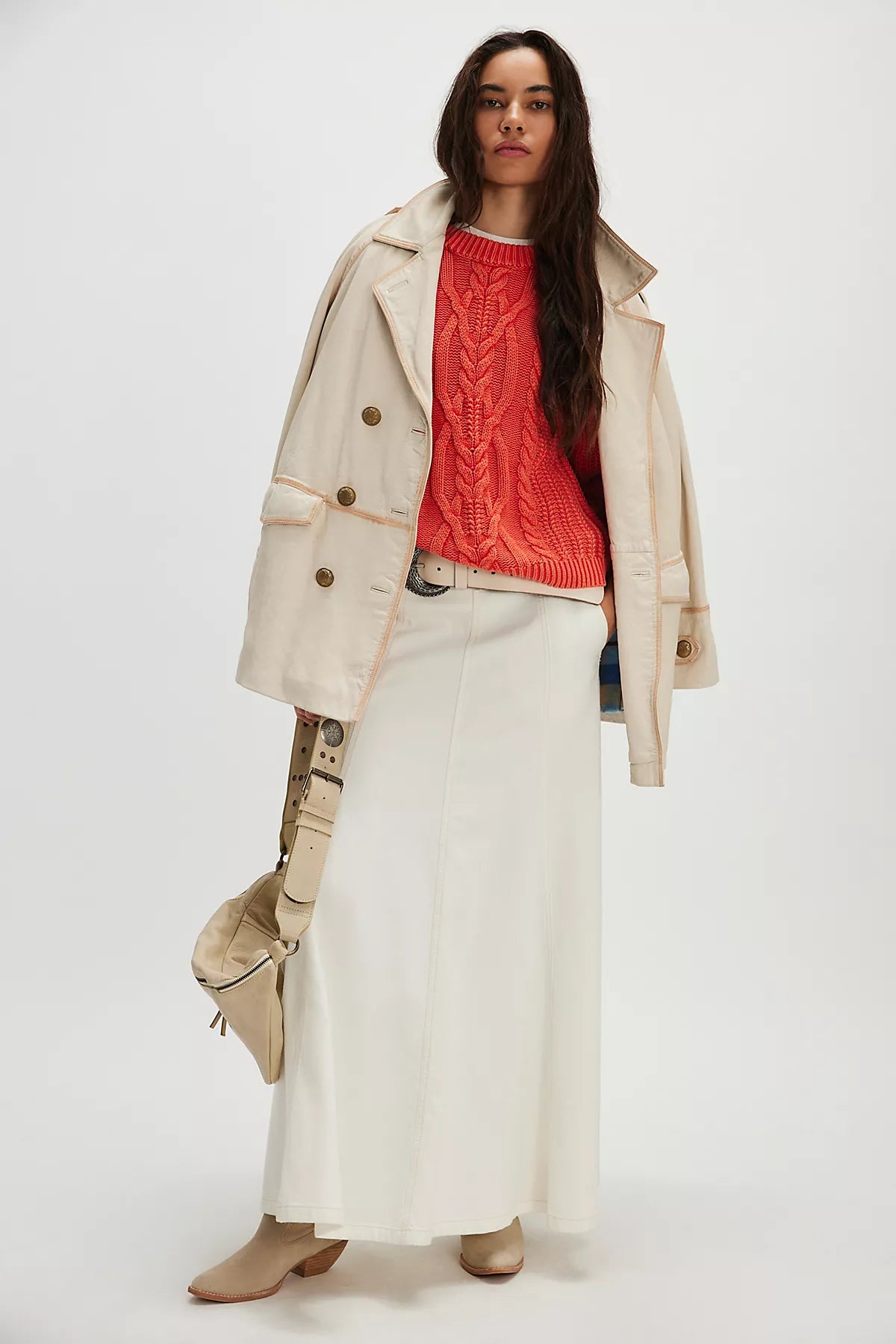 Frankie Cable Knit Cotton Sweater