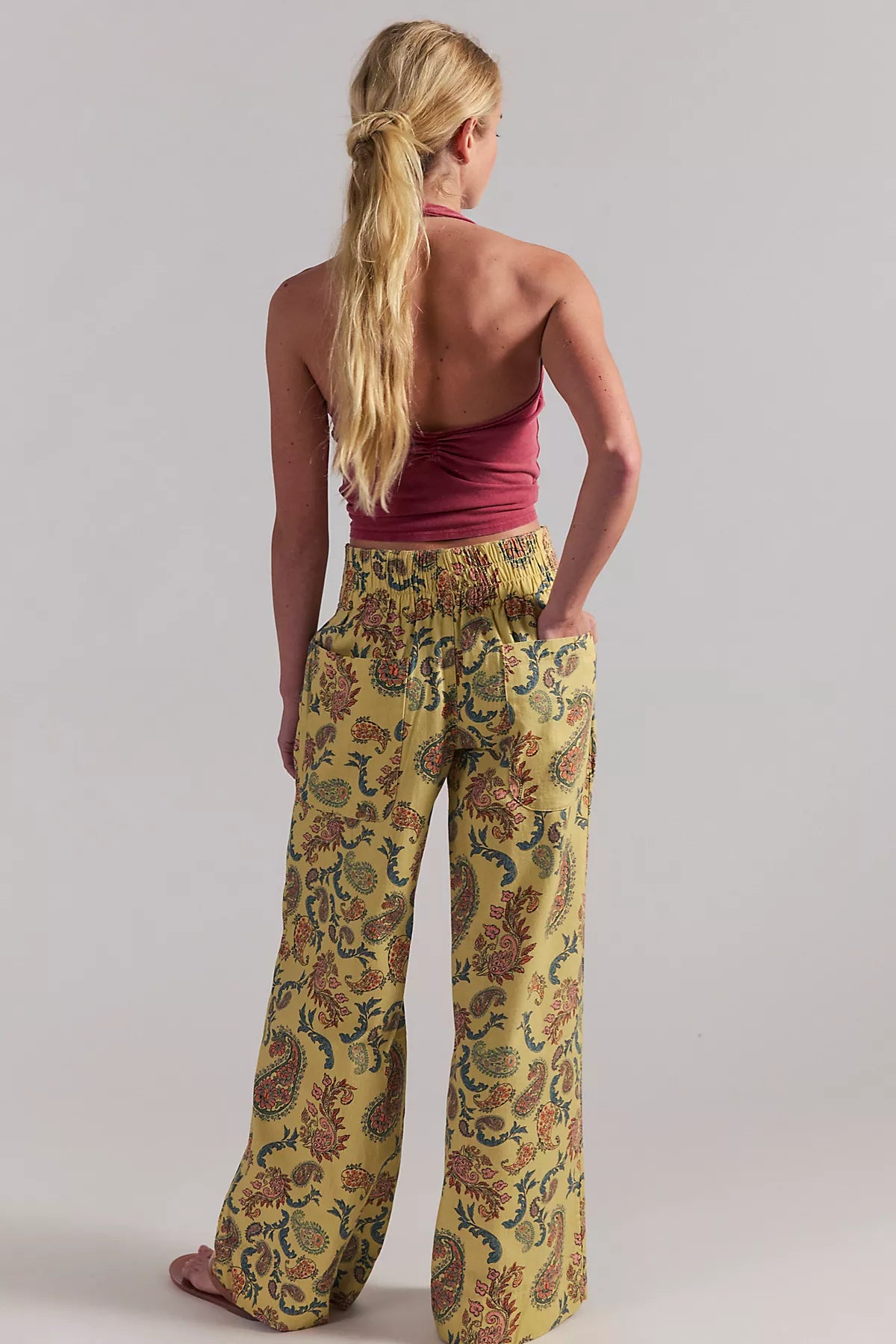 We The Free Breezy Printed Denim Pull-On Jeans