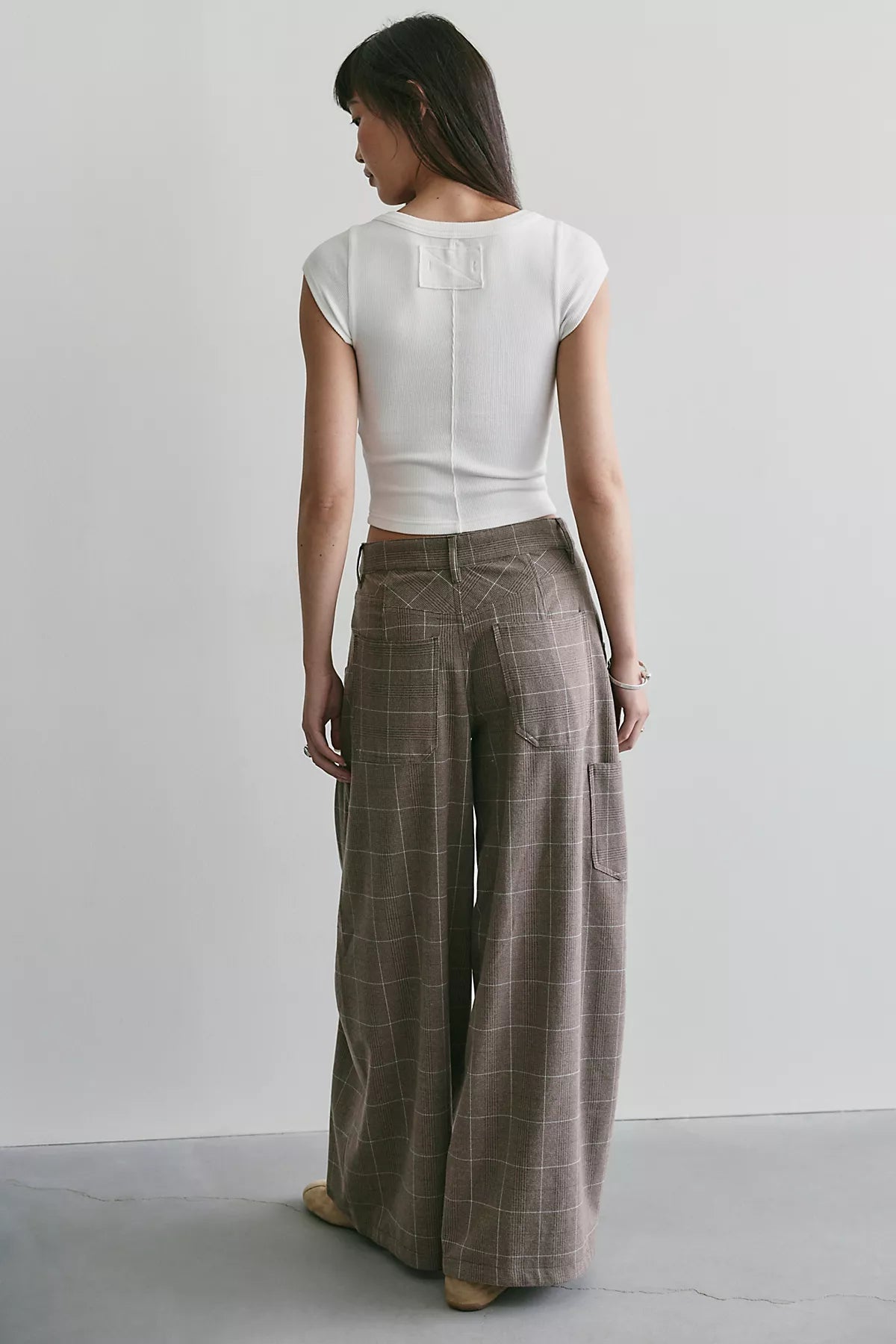 About It Baggy Plaid Suit Trousers