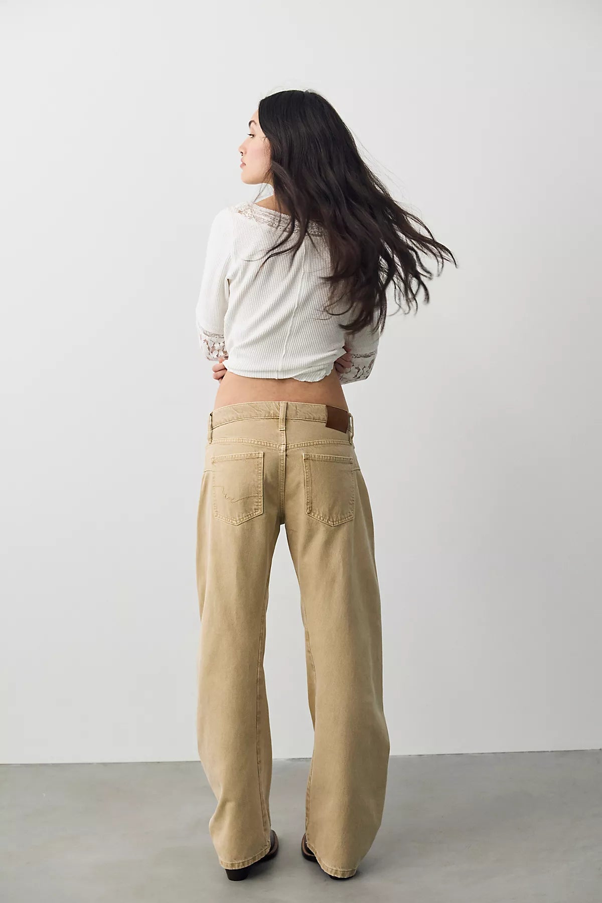 We The Free Fable Low-Rise Twisted Bowed Jeans