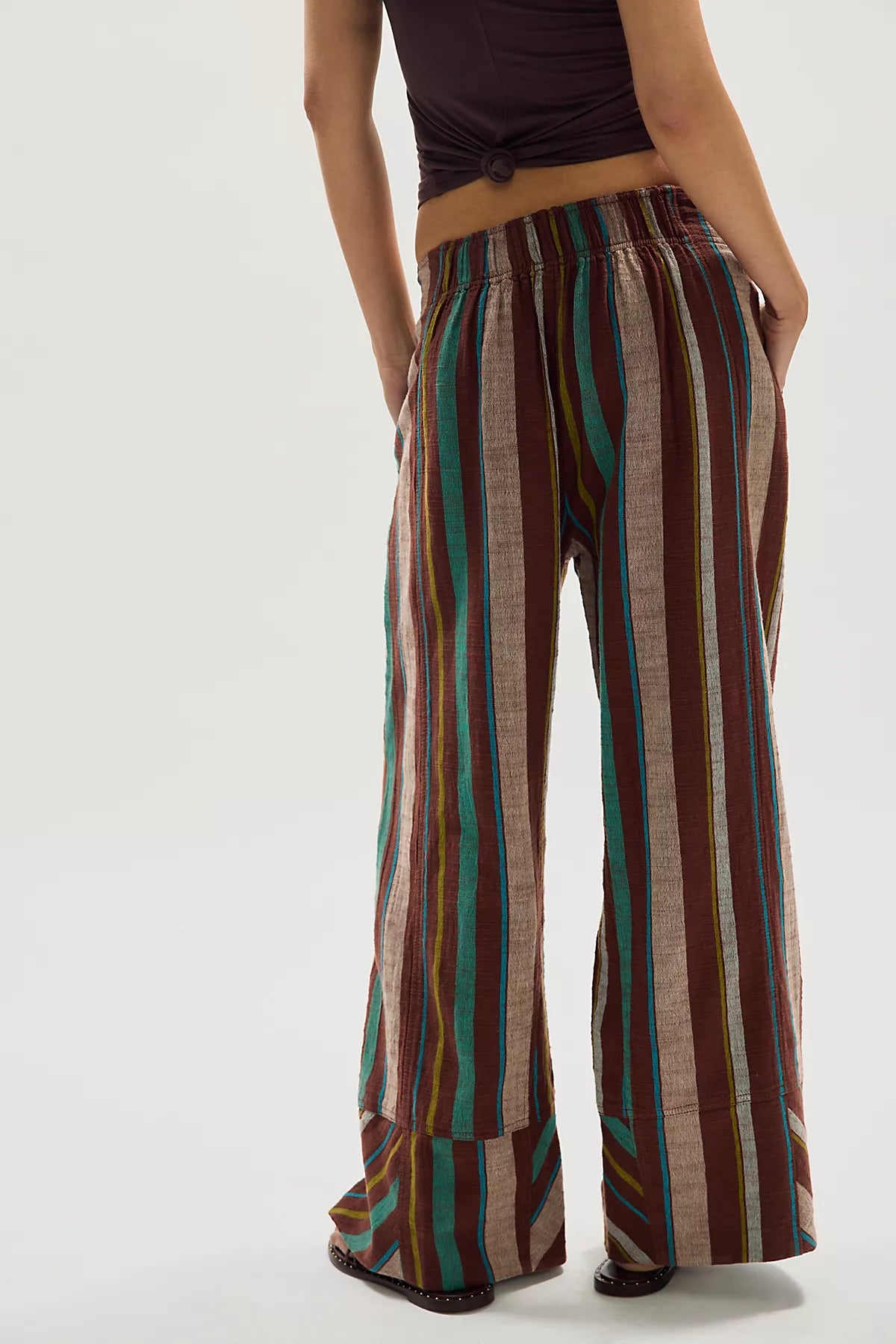 Day's End Linen Striped Pull-On Pants