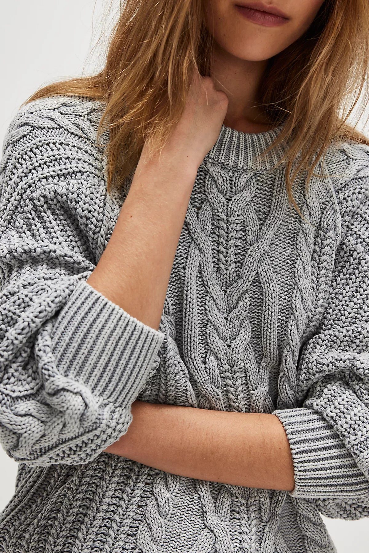 Frankie Cable Knit Cotton Sweater