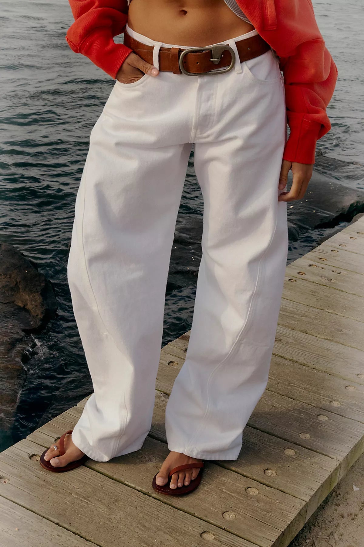 We The Free Fable Low-Rise Twisted Bowed Jeans