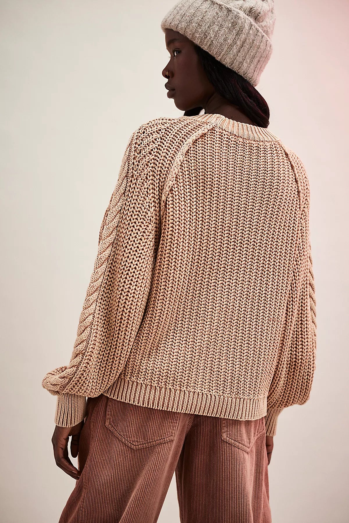 Frankie Cable Knit Cotton Sweater