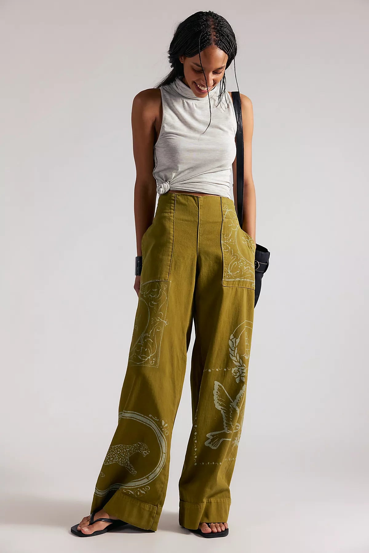 We The Free Breezy Printed Denim Pull-On Jeans