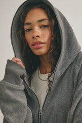 Asparagus Curved Asymmetrical Zip-Up