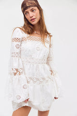 Anna Sui Cottage Rose Lace Mini Dress
