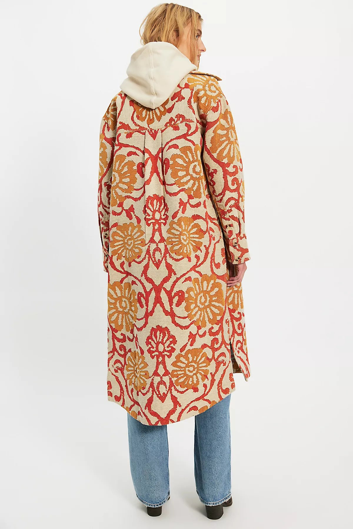 We The Free Brick Lane Jacquard Maxi Shirt Jacket