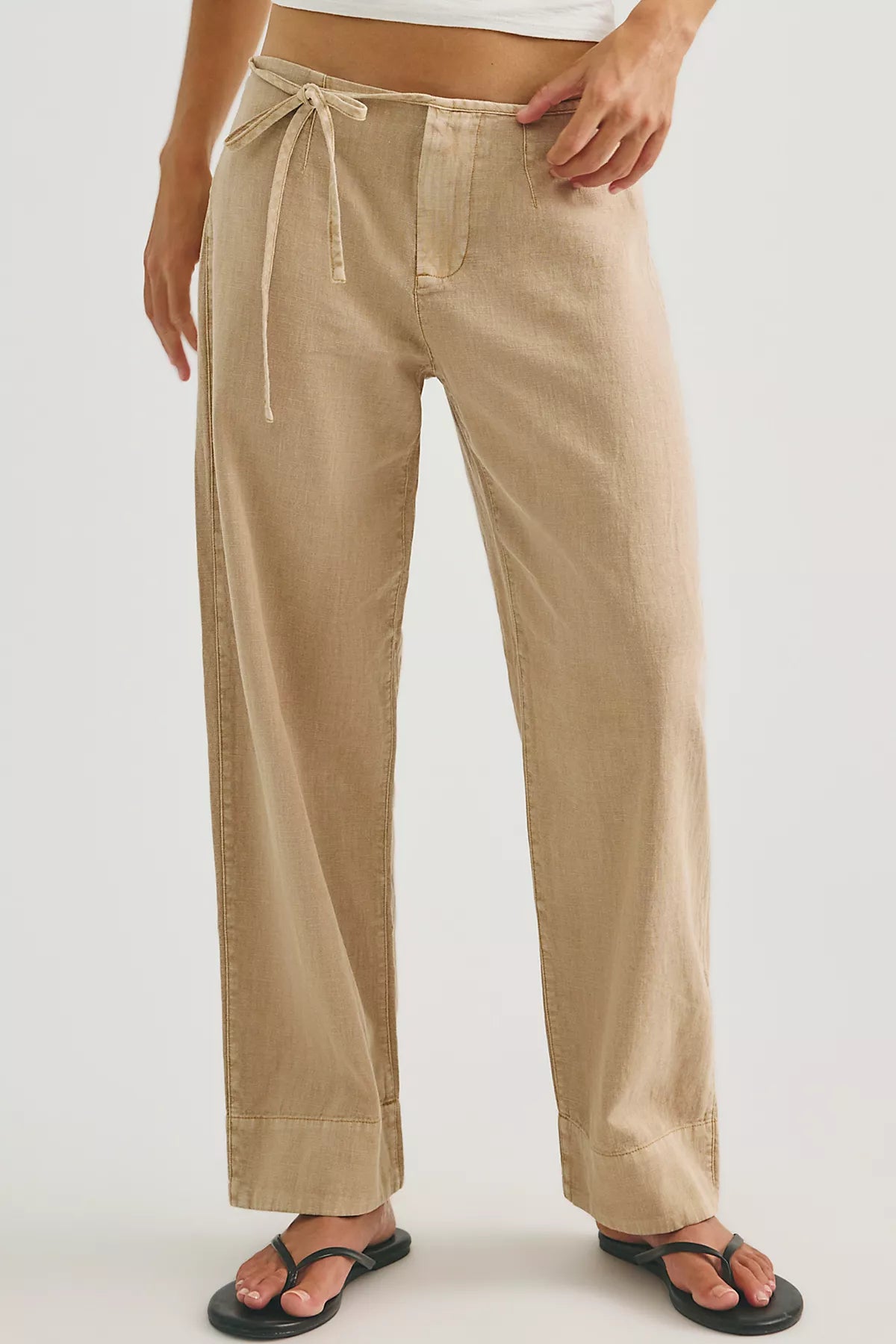 Amelia Side-Tie Linen Pants