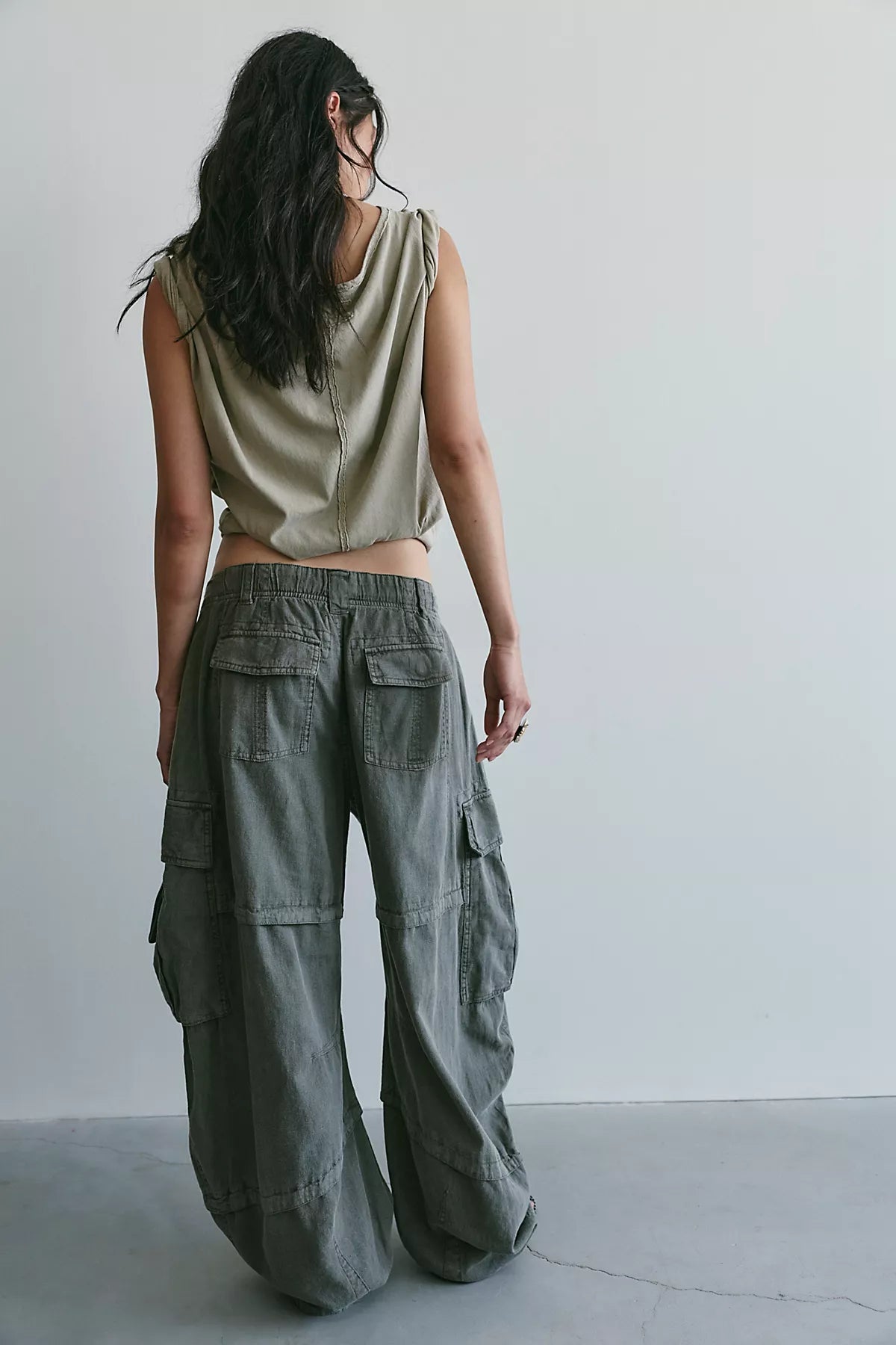 We The Free Reef Curved Linen Cargo Pants
