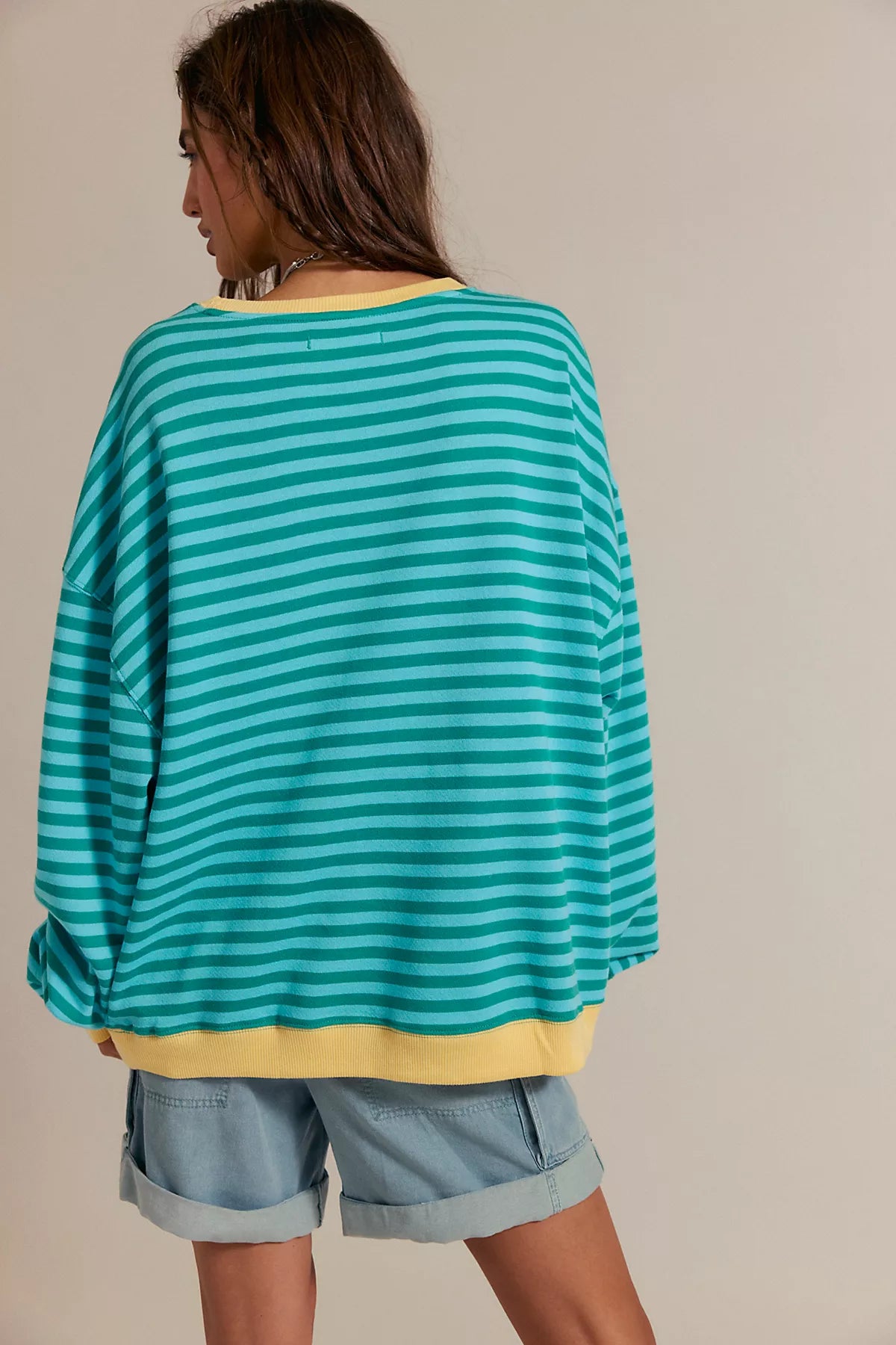 We The Free Classic Striped Oversized Crewneck