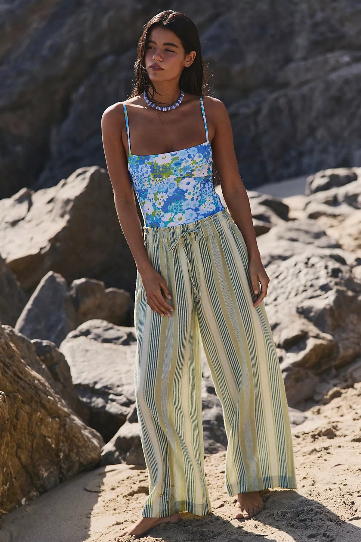 Corfu Striped Cotton-Linen Set