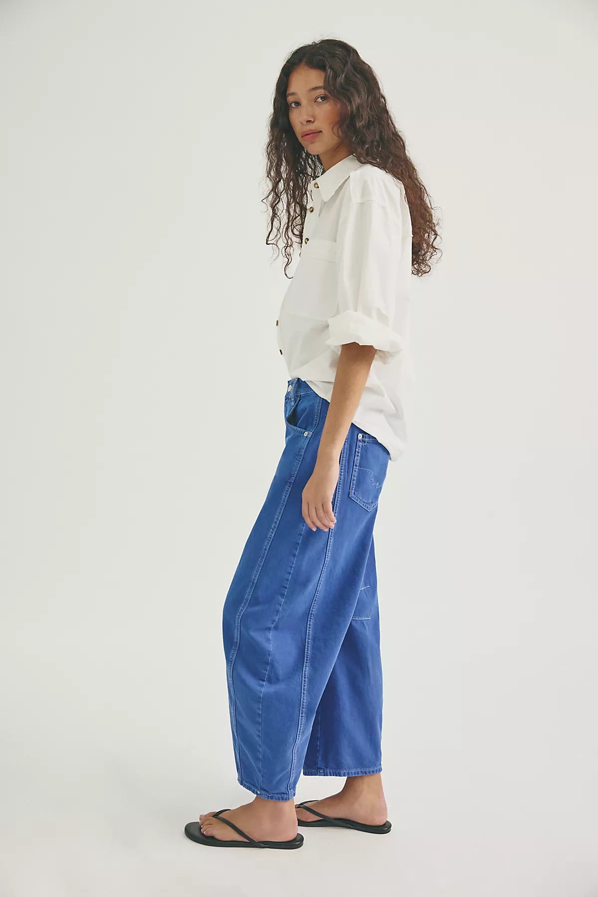We The Free Good Luck Mid-Rise Barrel Jeans