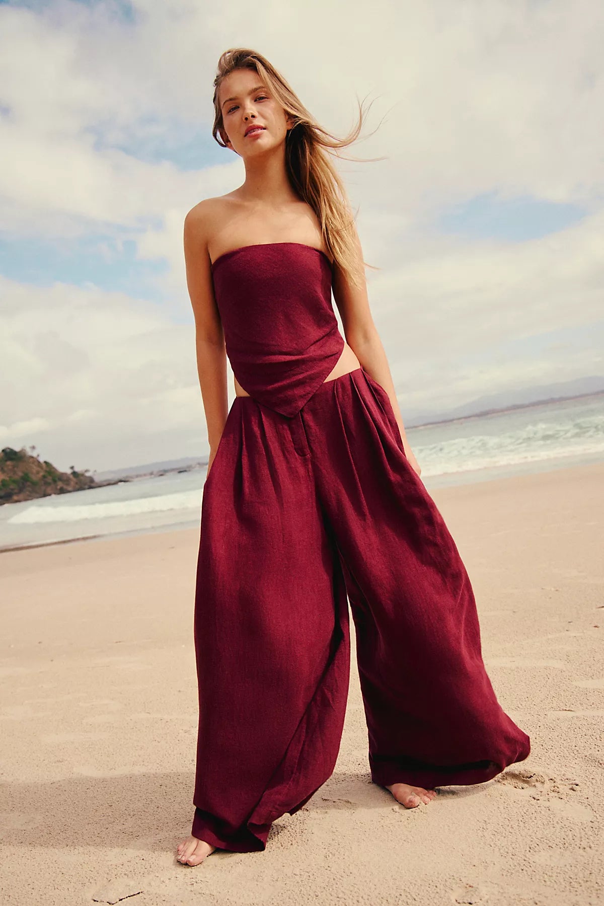 Sandshell Linen Priya Sarong Pants