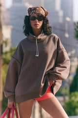 A Cut Above Floral Logo Mock Neck Pullover Sweatshirt