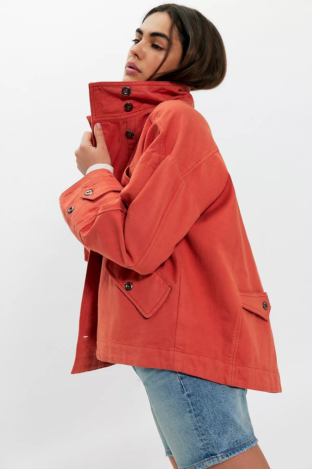 We The Free Collins Washed Canvas Funnel-Neck Jacket