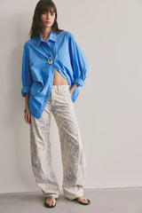 We The Free Fable Printed Low-Rise Twisted Bowed Jeans