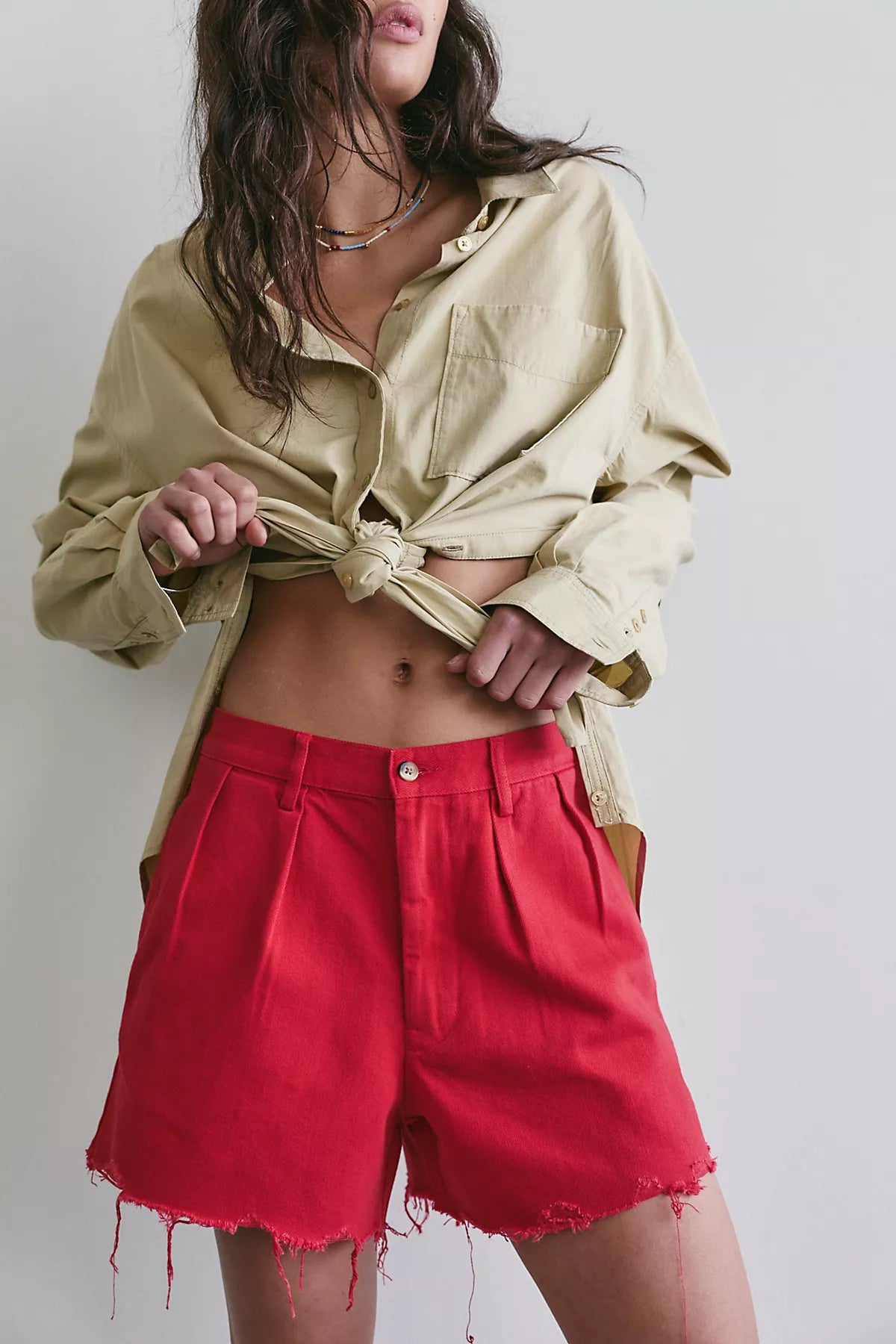 Denimist Blair Double-Pleated Shorts