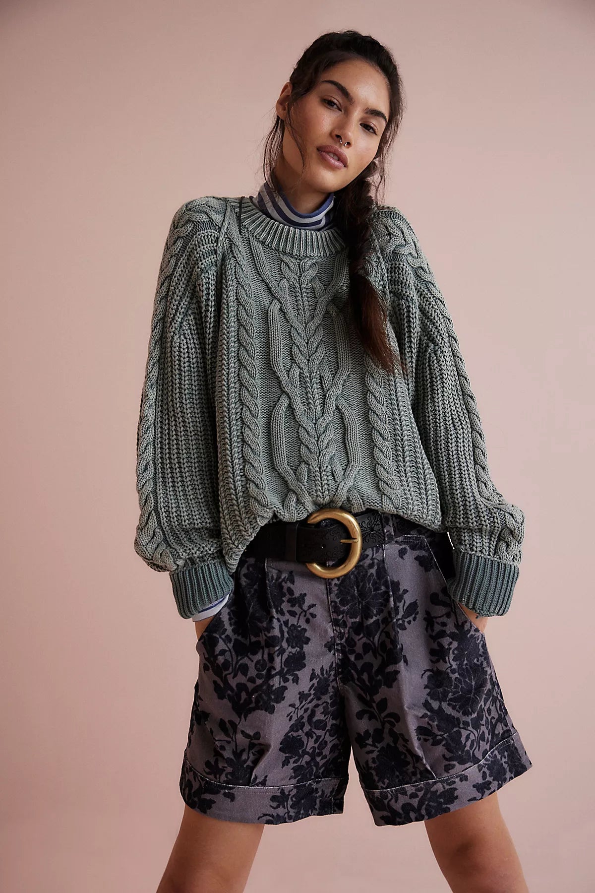 Frankie Cable Knit Cotton Sweater
