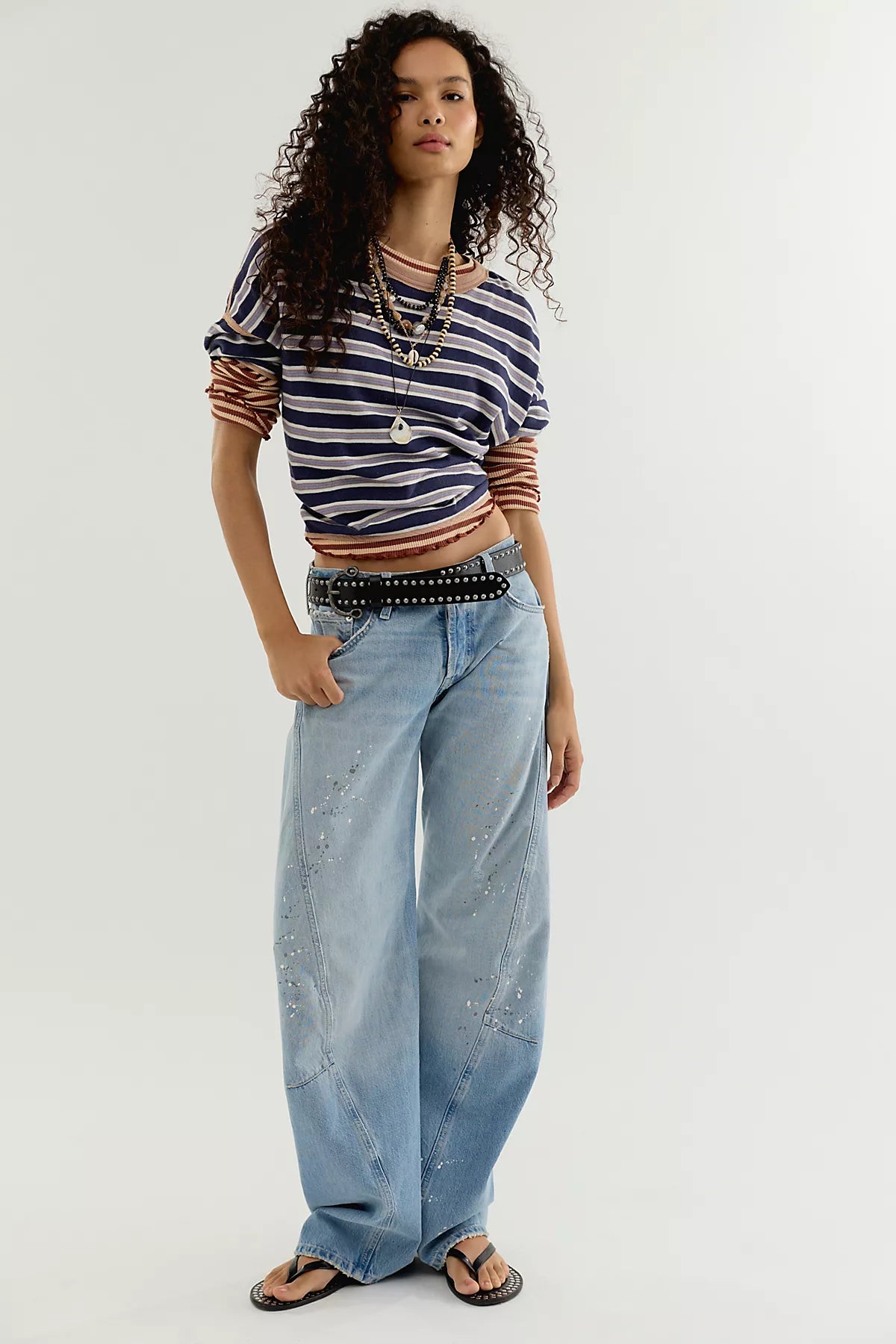 We The Free Fable Low-Rise Twisted Bowed Jeans