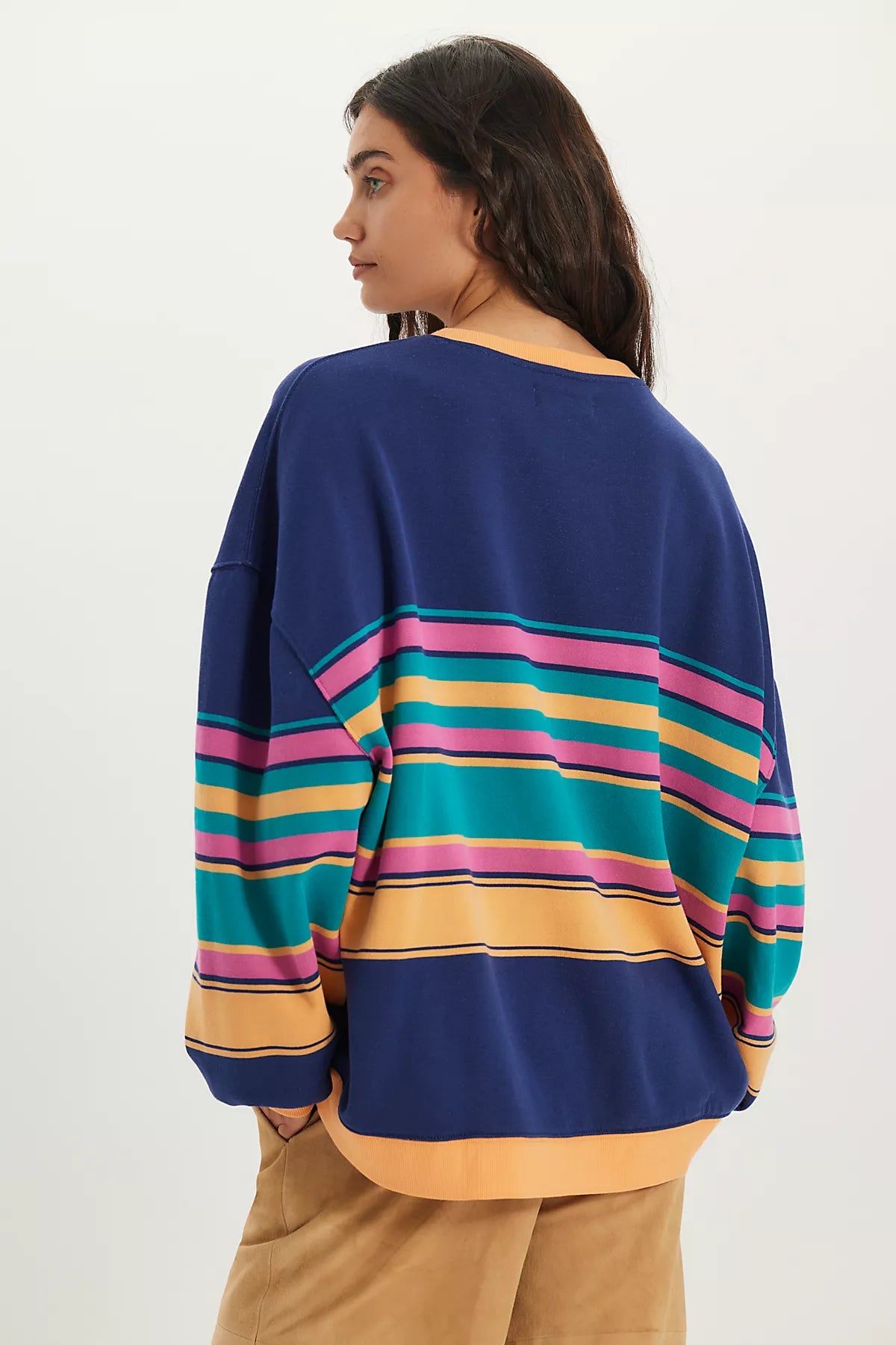 We The Free Classic Striped Oversized Crewneck