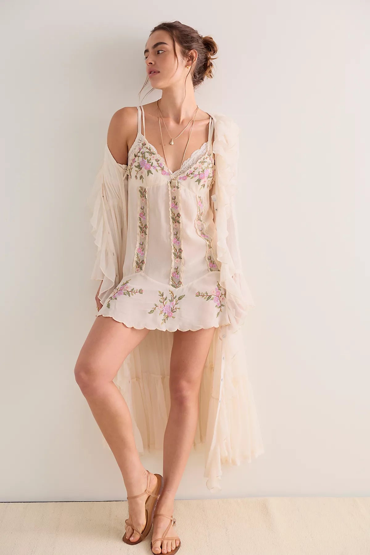 Camila Coast Embroidered Mini Slip Dress