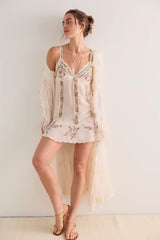 Camila Coast Embroidered Mini Slip Dress