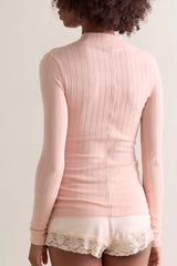 End Game Pointelle Mock Neck Long Sleeve
