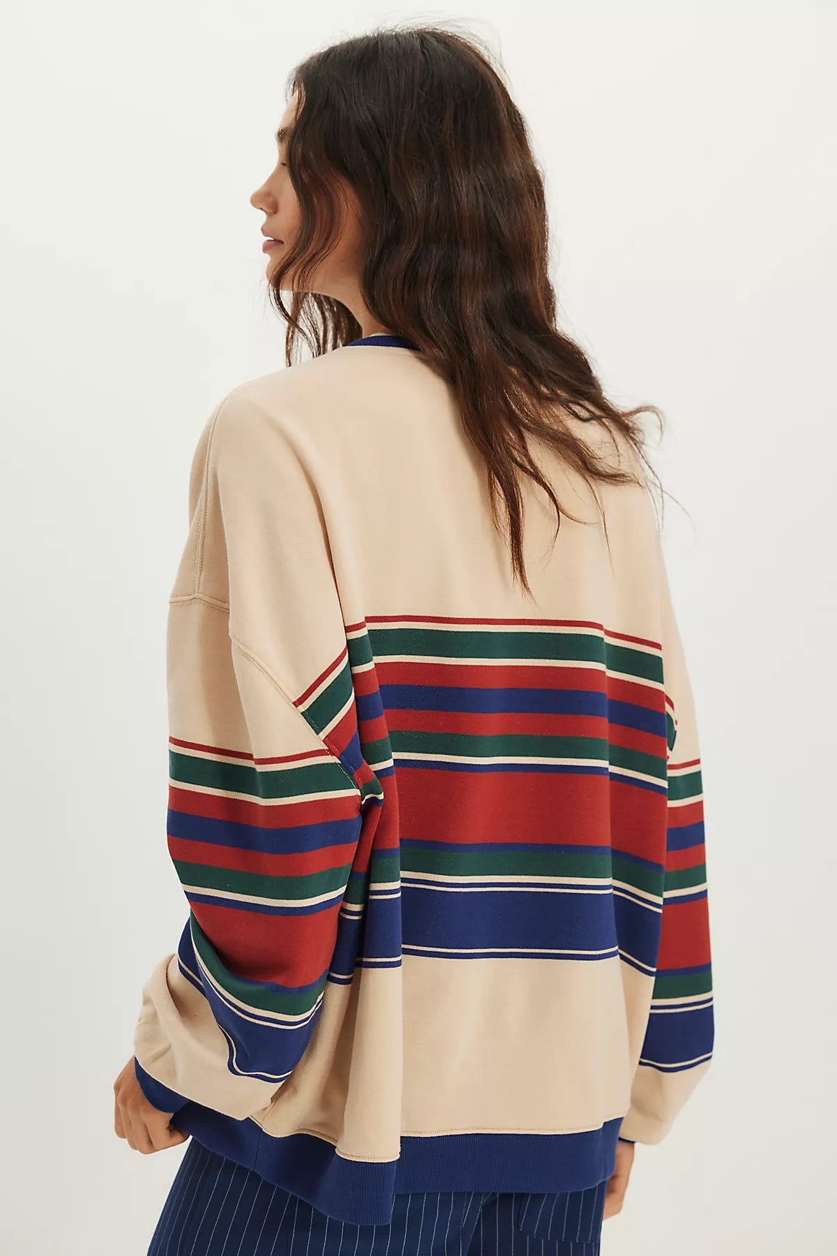 We The Free Classic Striped Oversized Crewneck