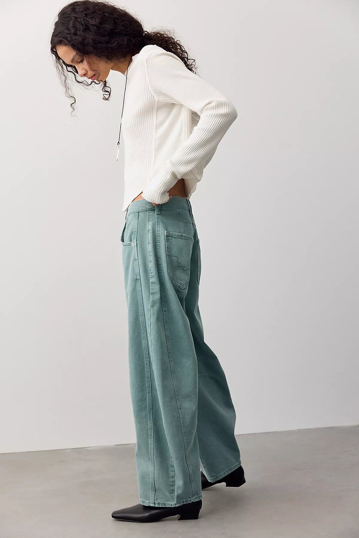 We The Free Good Luck Mid-Rise Barrel Jeans