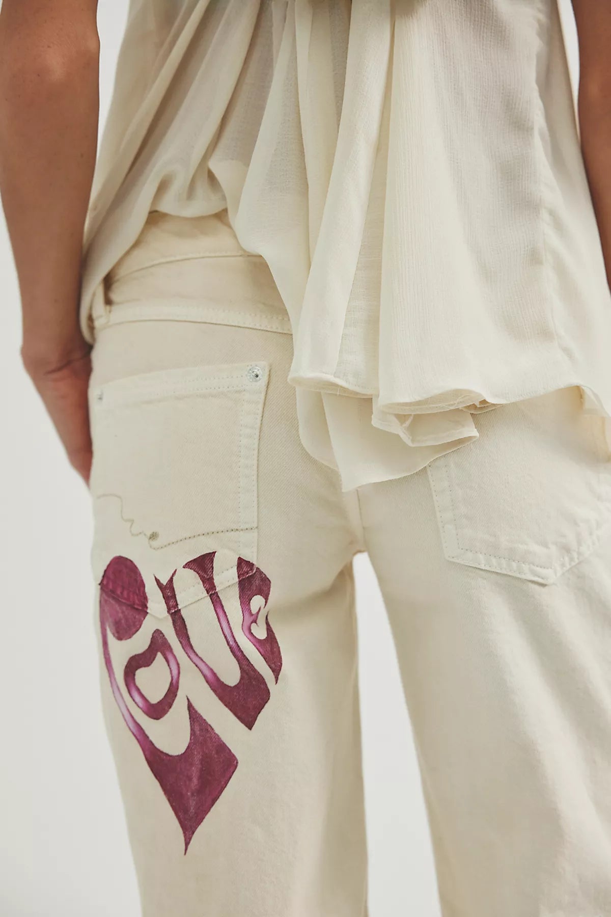 FP X Juliet Johnstone Hand-Painted Tennessee Low-Rise Boyfriend Jeans