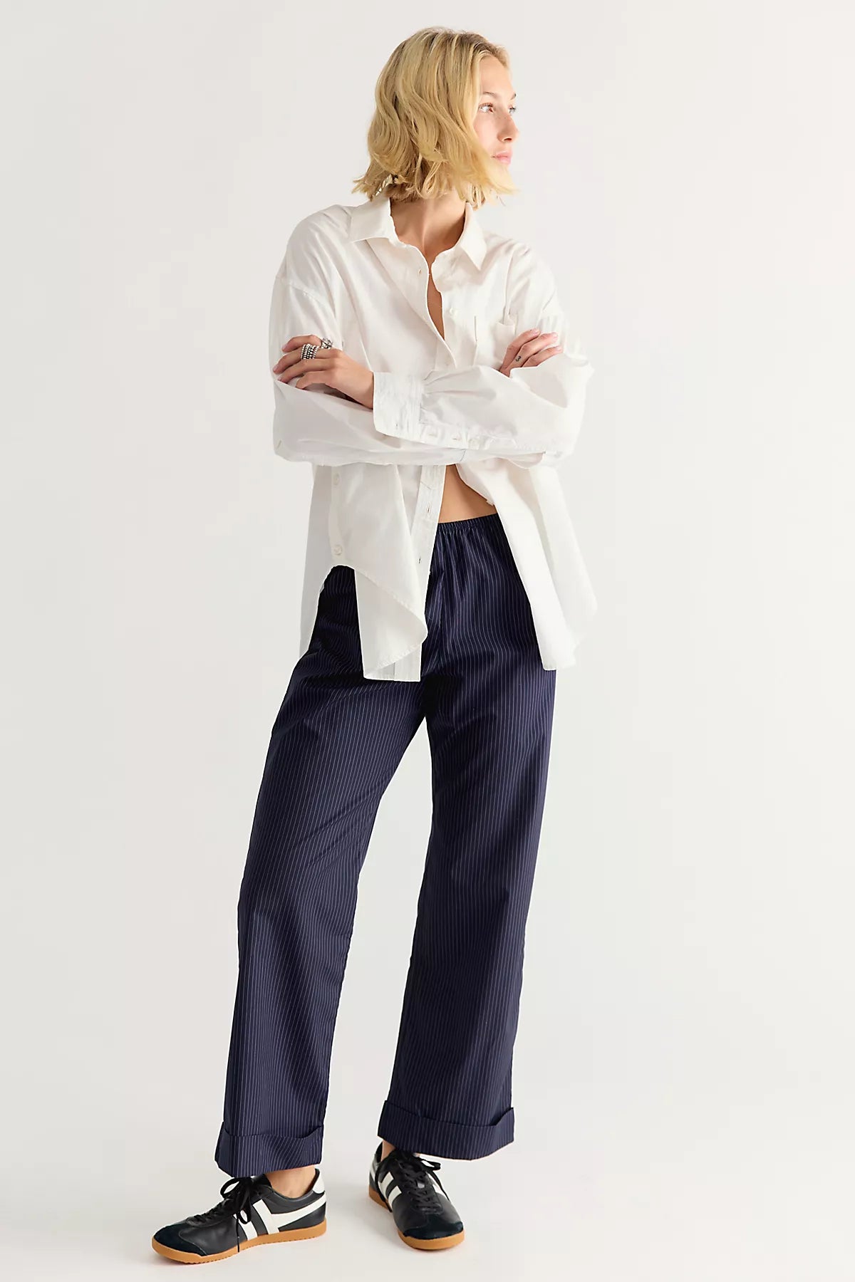 DONNI. Pop Pinstripe Simple Pants