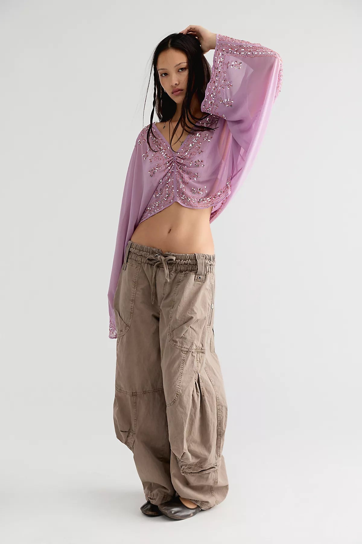 Calla Embellished Cape Top