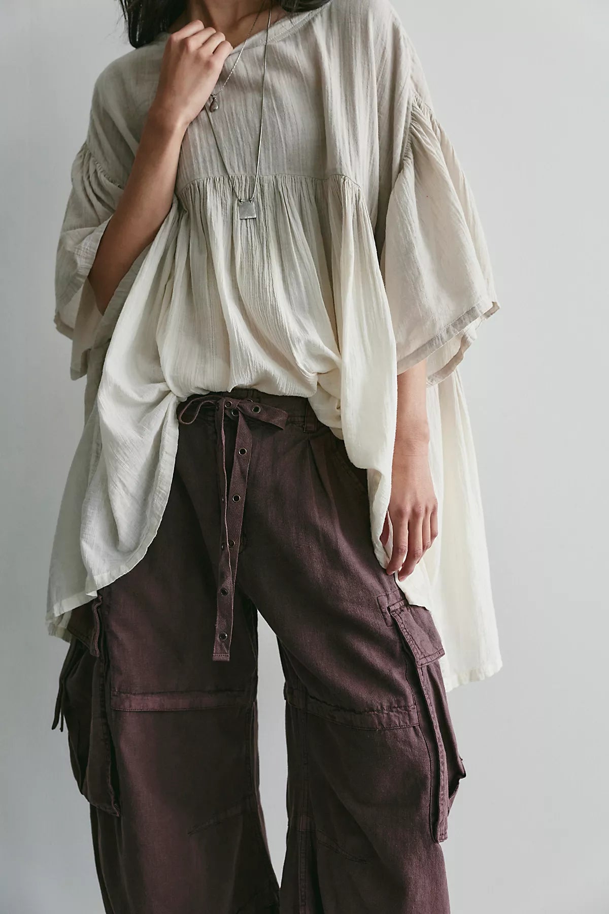We The Free Reef Curved Linen Cargo Pants