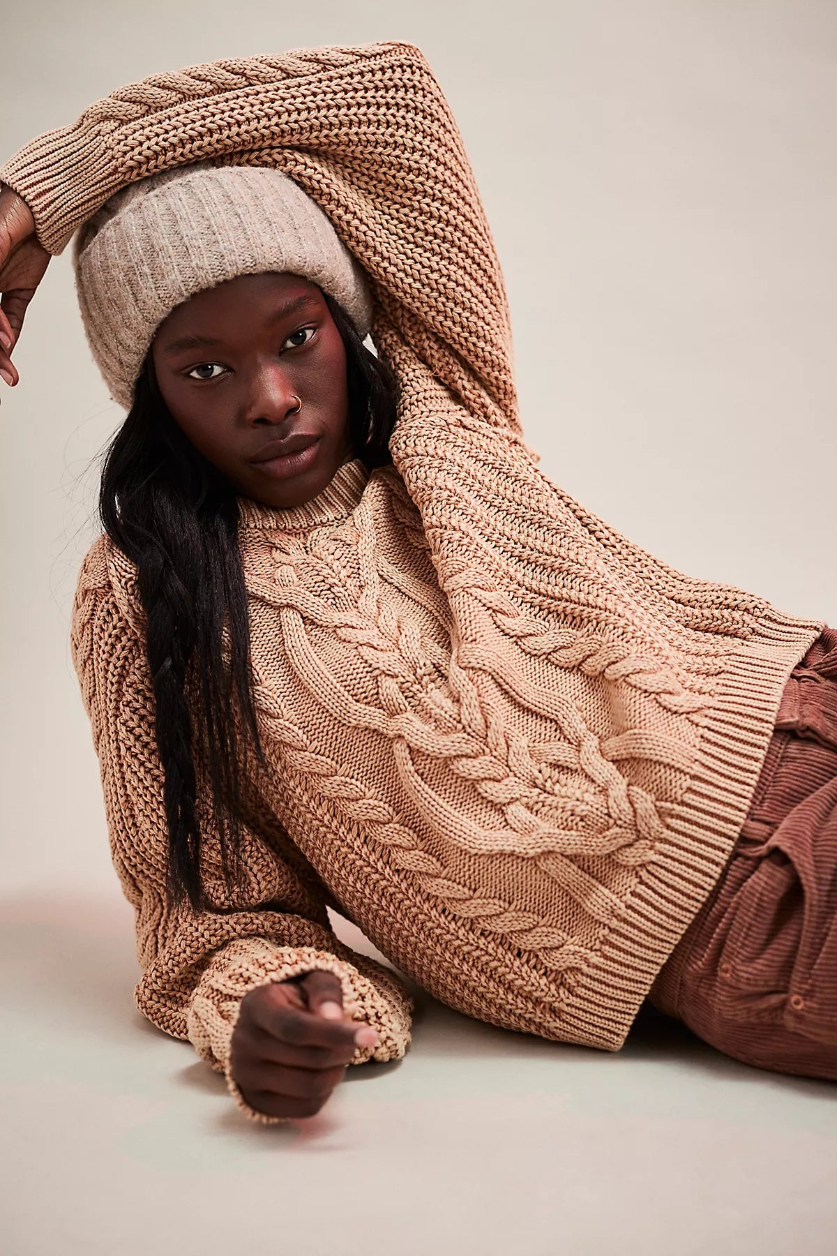 Frankie Cable Knit Cotton Sweater