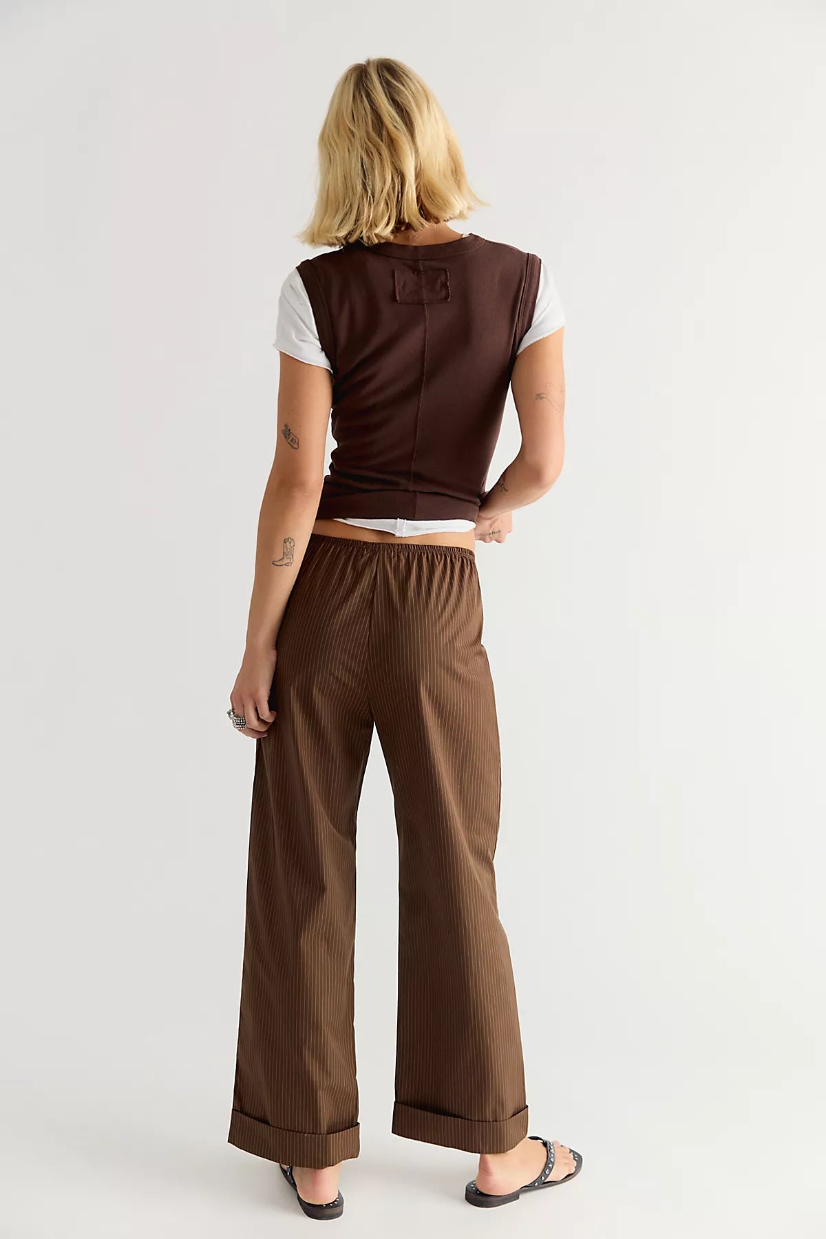 DONNI. Pop Pinstripe Simple Pants