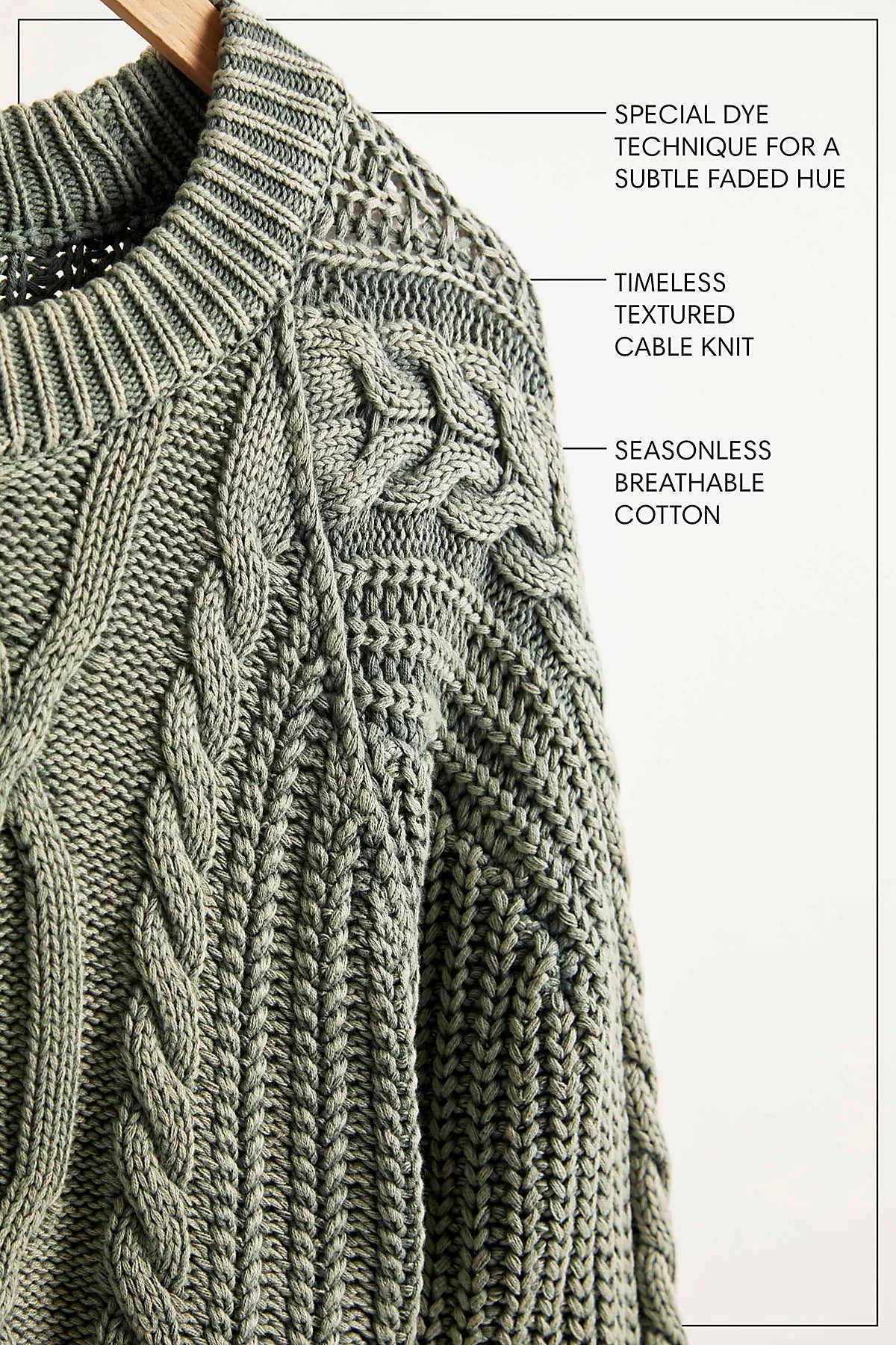 Frankie Cable Knit Cotton Sweater