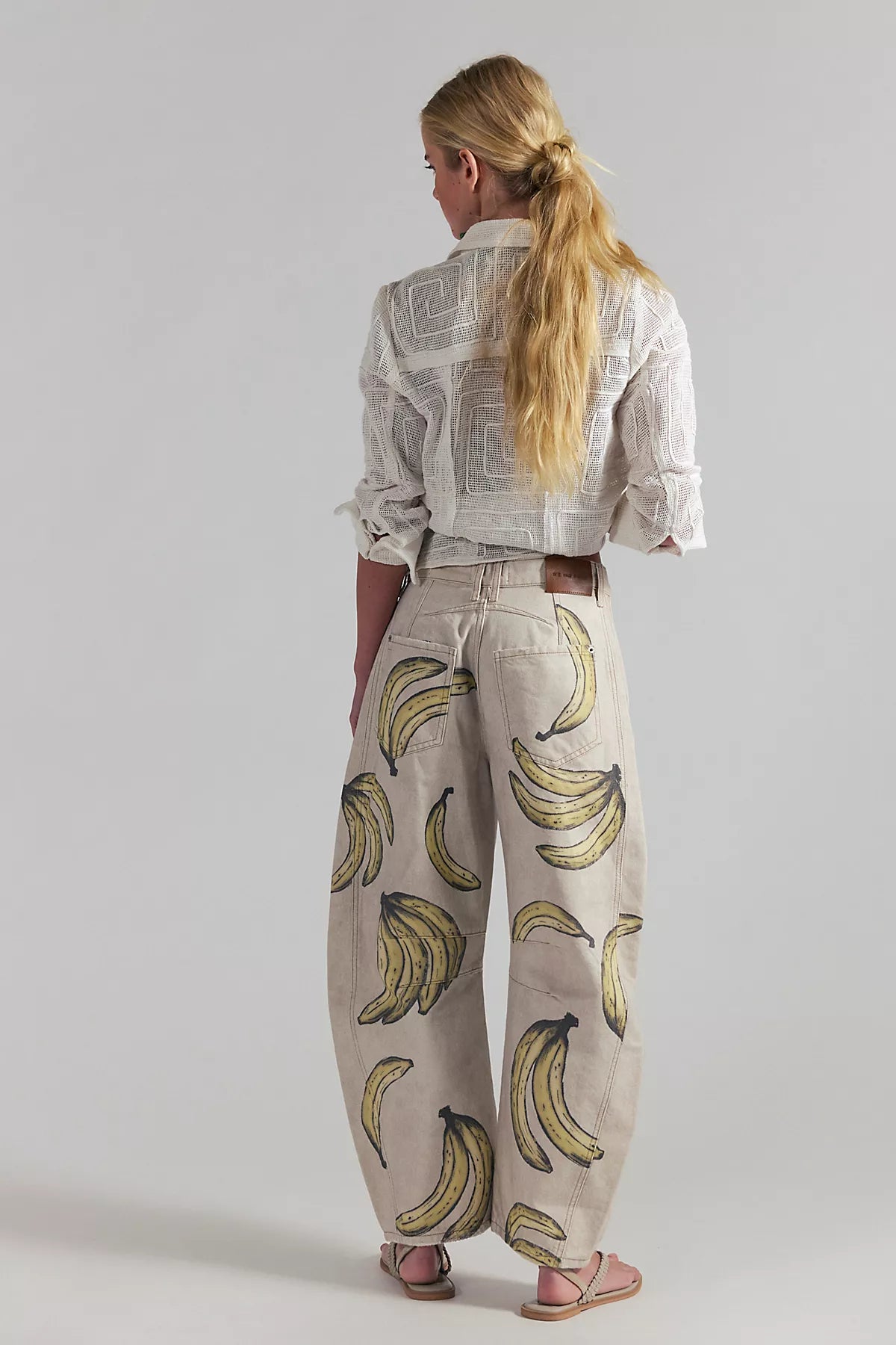 We The Free Good Luck Printed Barrel Jeans