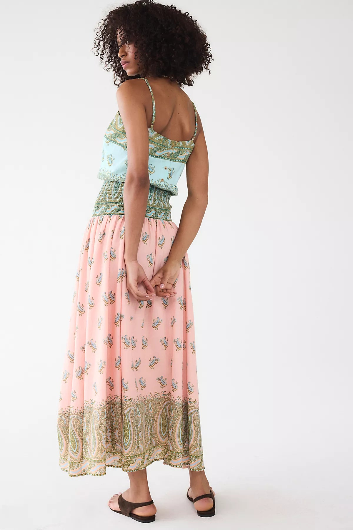 BOTEH Lucent Drop-Waist Midi Dress