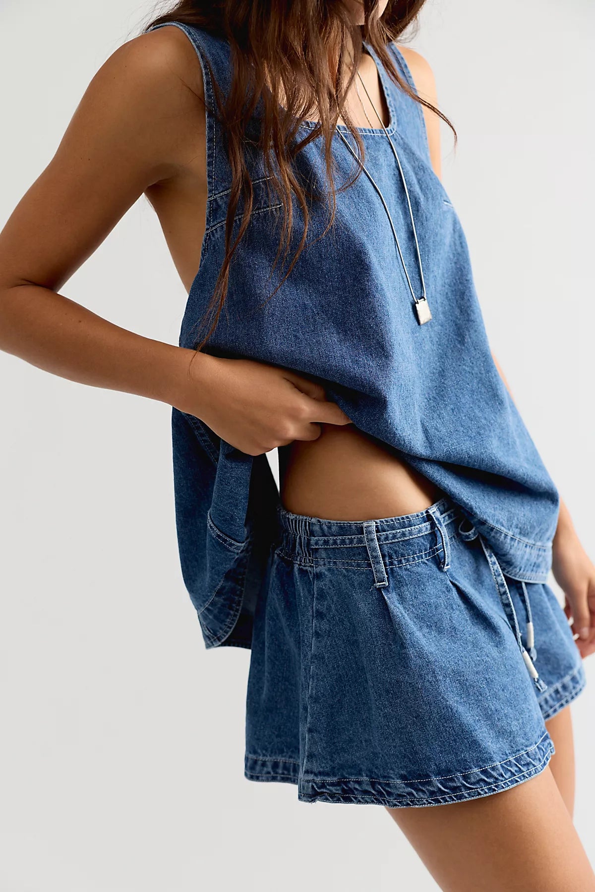 Down In The Valley Denim Short Set