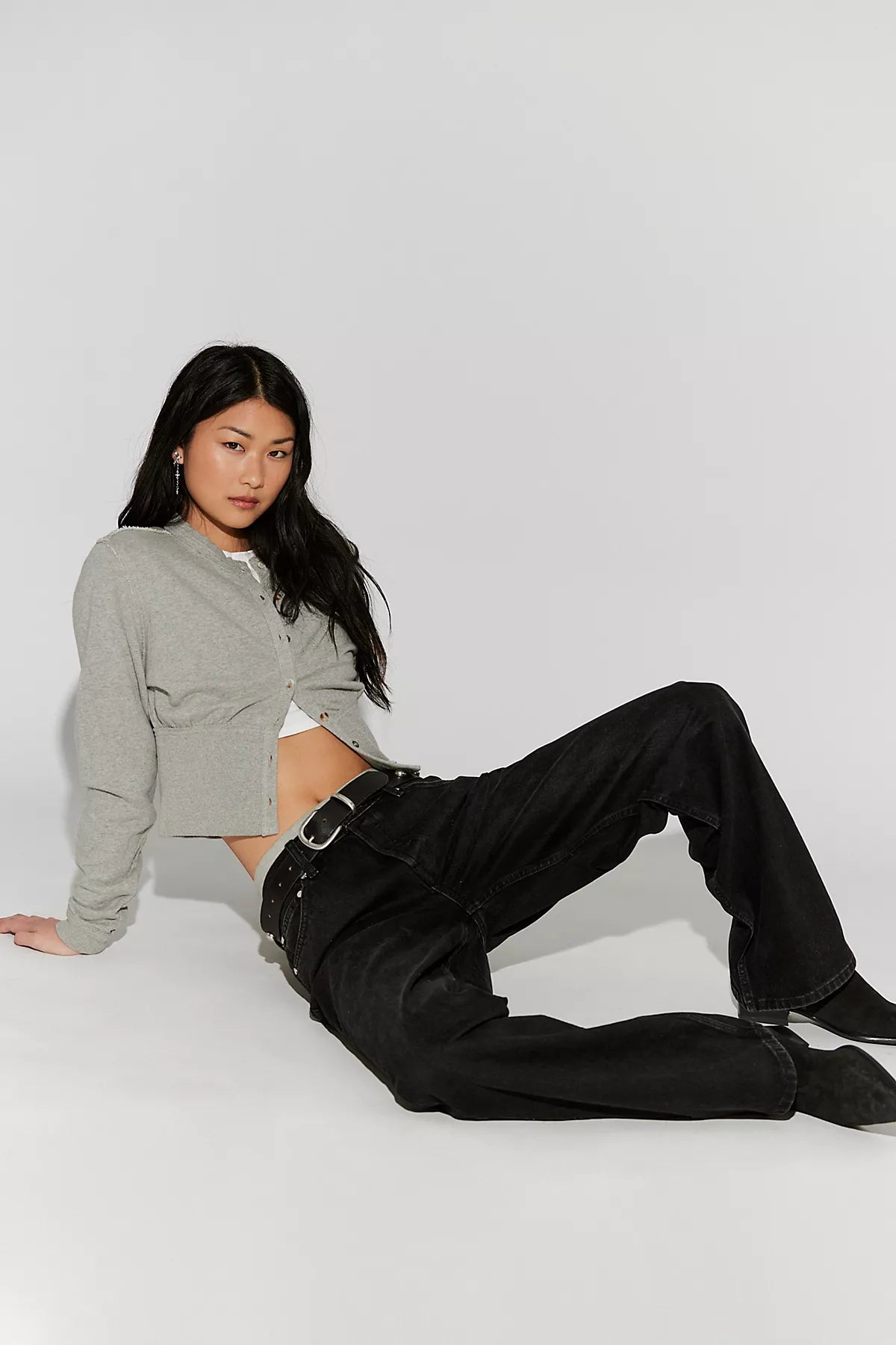 EB Denim Low-Rise Baggy Jeans